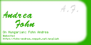 andrea fohn business card